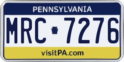 PA license plate MRC7276