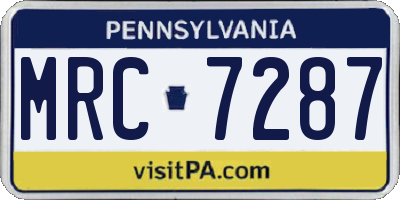 PA license plate MRC7287