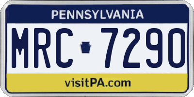 PA license plate MRC7290