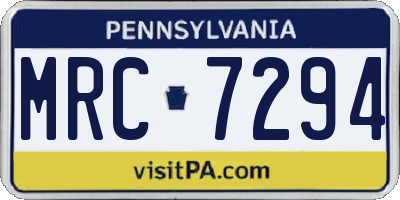 PA license plate MRC7294