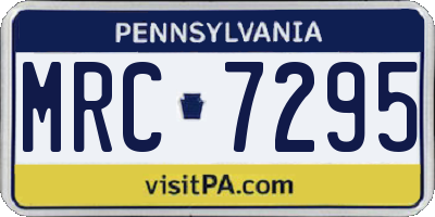 PA license plate MRC7295