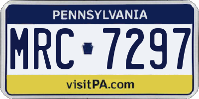 PA license plate MRC7297