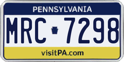 PA license plate MRC7298