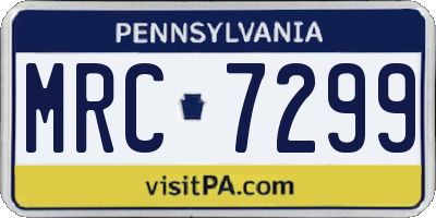 PA license plate MRC7299
