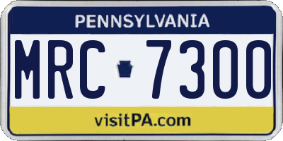PA license plate MRC7300