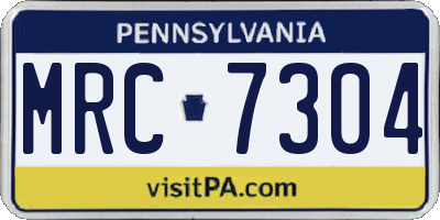 PA license plate MRC7304