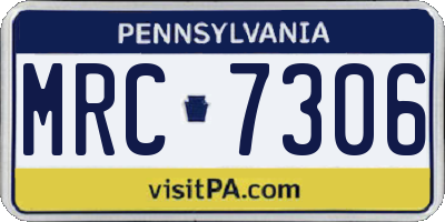 PA license plate MRC7306