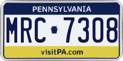 PA license plate MRC7308