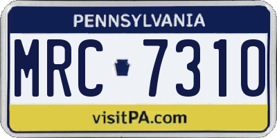 PA license plate MRC7310