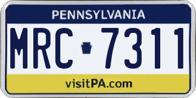 PA license plate MRC7311