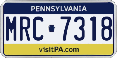 PA license plate MRC7318