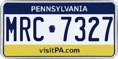 PA license plate MRC7327
