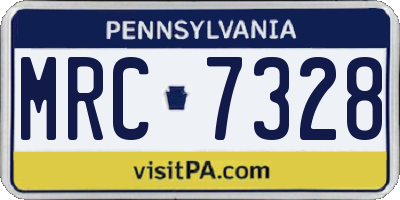 PA license plate MRC7328