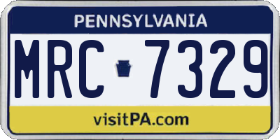 PA license plate MRC7329