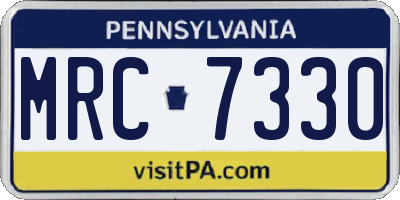PA license plate MRC7330