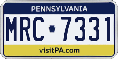 PA license plate MRC7331
