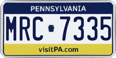 PA license plate MRC7335