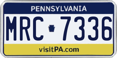 PA license plate MRC7336