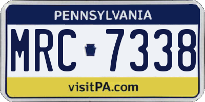 PA license plate MRC7338