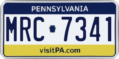 PA license plate MRC7341