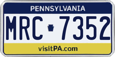PA license plate MRC7352