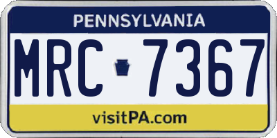 PA license plate MRC7367