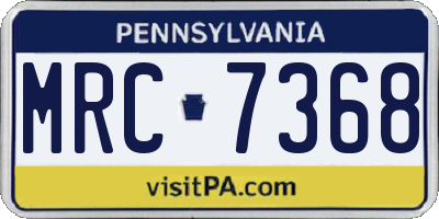 PA license plate MRC7368