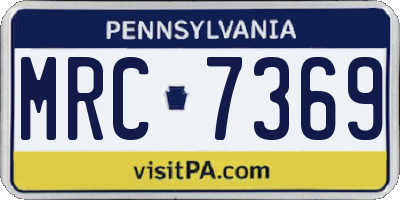 PA license plate MRC7369