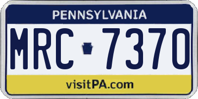 PA license plate MRC7370