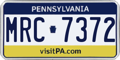 PA license plate MRC7372