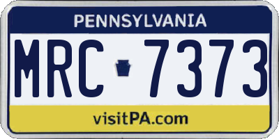 PA license plate MRC7373