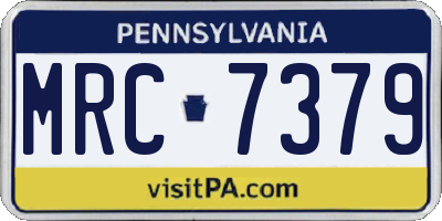 PA license plate MRC7379