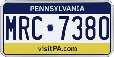 PA license plate MRC7380