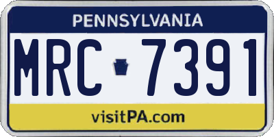 PA license plate MRC7391