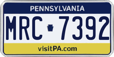 PA license plate MRC7392