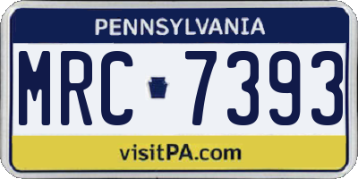 PA license plate MRC7393