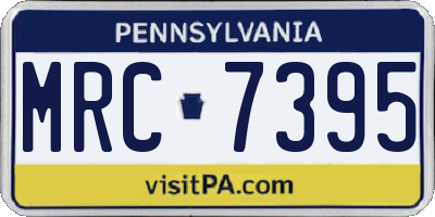 PA license plate MRC7395
