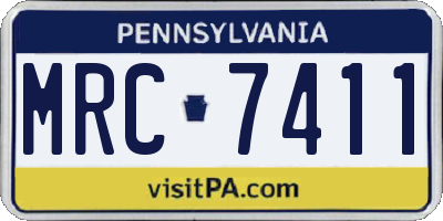 PA license plate MRC7411