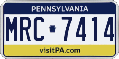 PA license plate MRC7414