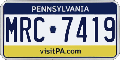 PA license plate MRC7419