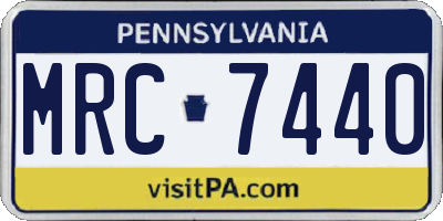 PA license plate MRC7440