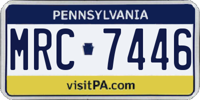 PA license plate MRC7446
