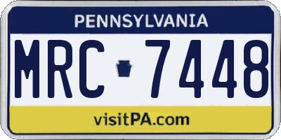 PA license plate MRC7448