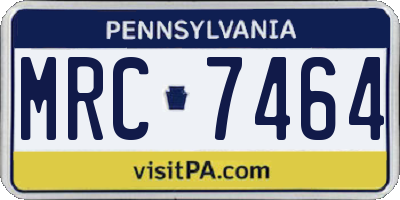 PA license plate MRC7464