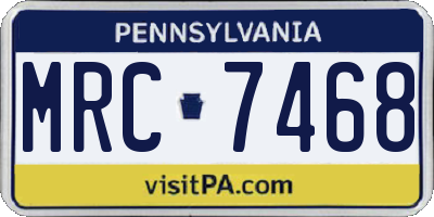 PA license plate MRC7468