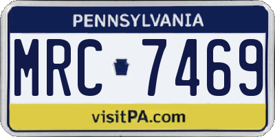PA license plate MRC7469
