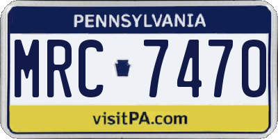 PA license plate MRC7470