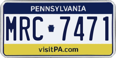 PA license plate MRC7471