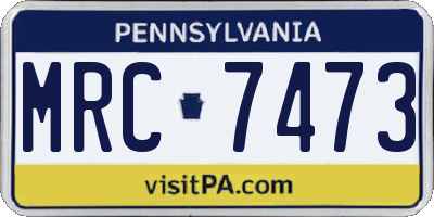 PA license plate MRC7473