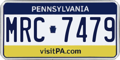 PA license plate MRC7479